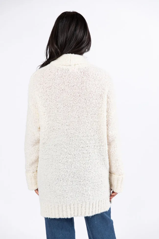 All Time Fav Cream Fuzzy Cardigan SALE