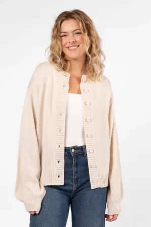 All We Have Beige Button Front Cardigan