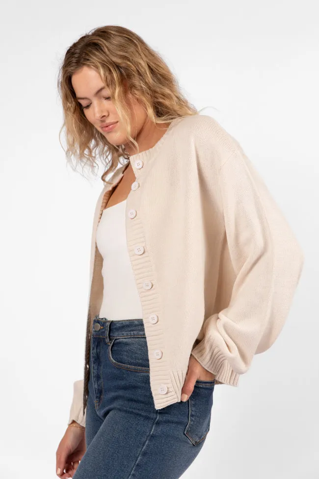 All We Have Beige Button Front Cardigan