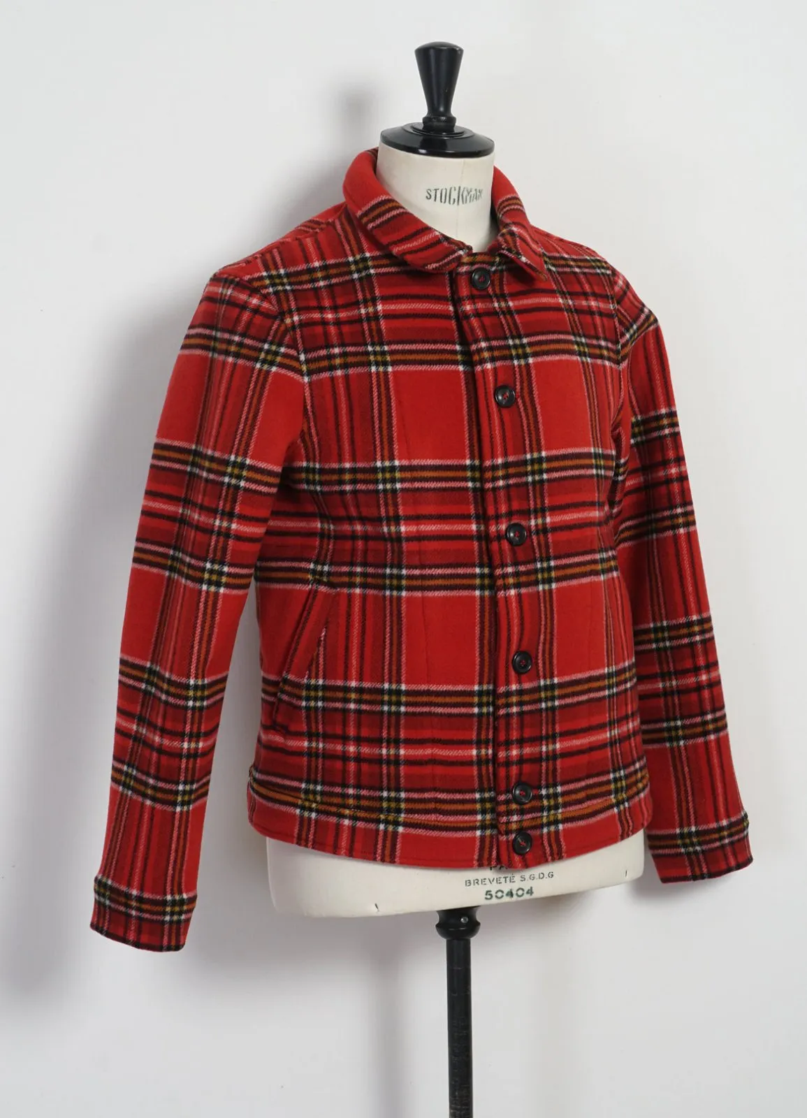 ATLAS | Short Double Face Wool Jacket | Red Check Pepita