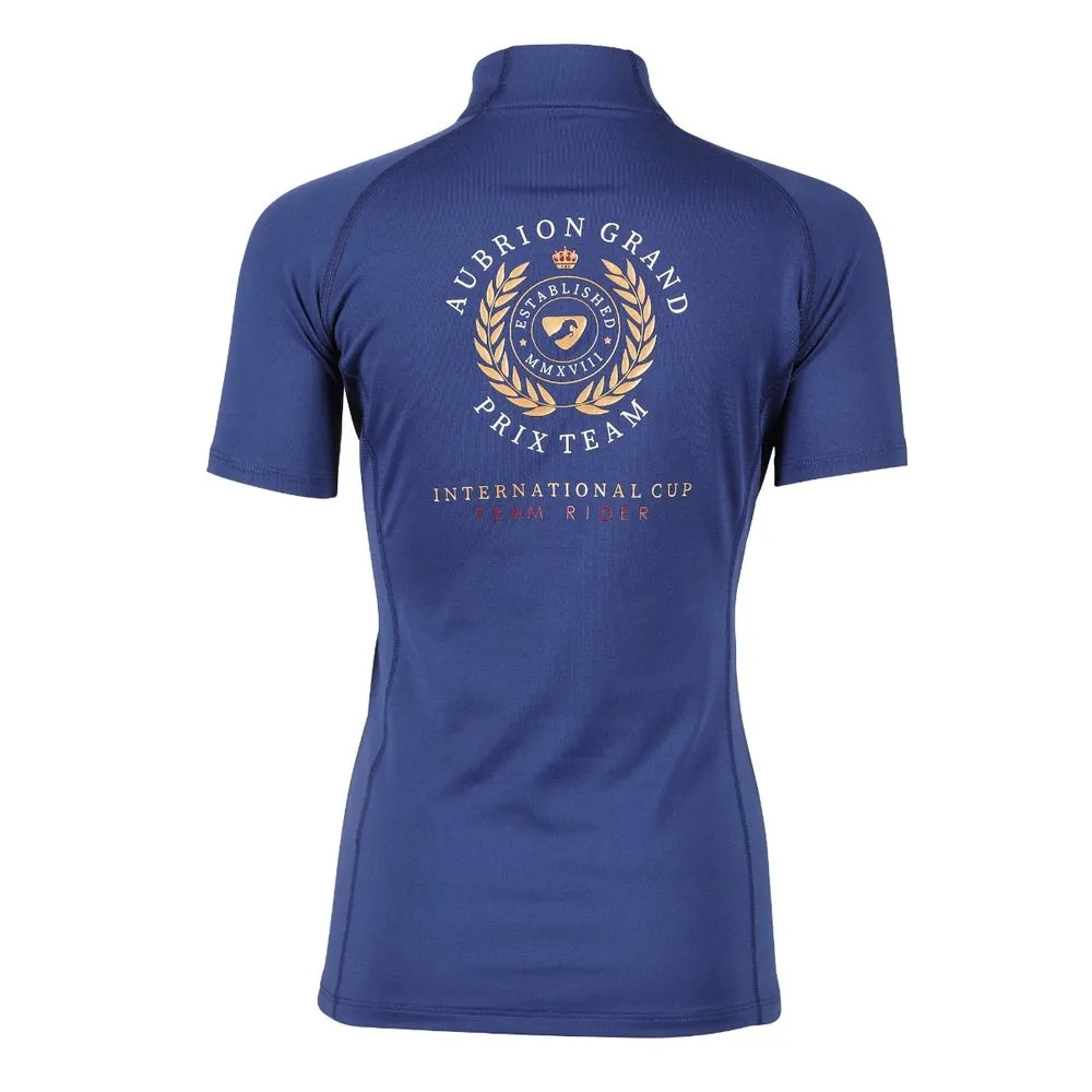 Aubrion Team Young Rider Short Sleeve Base Layer Navy