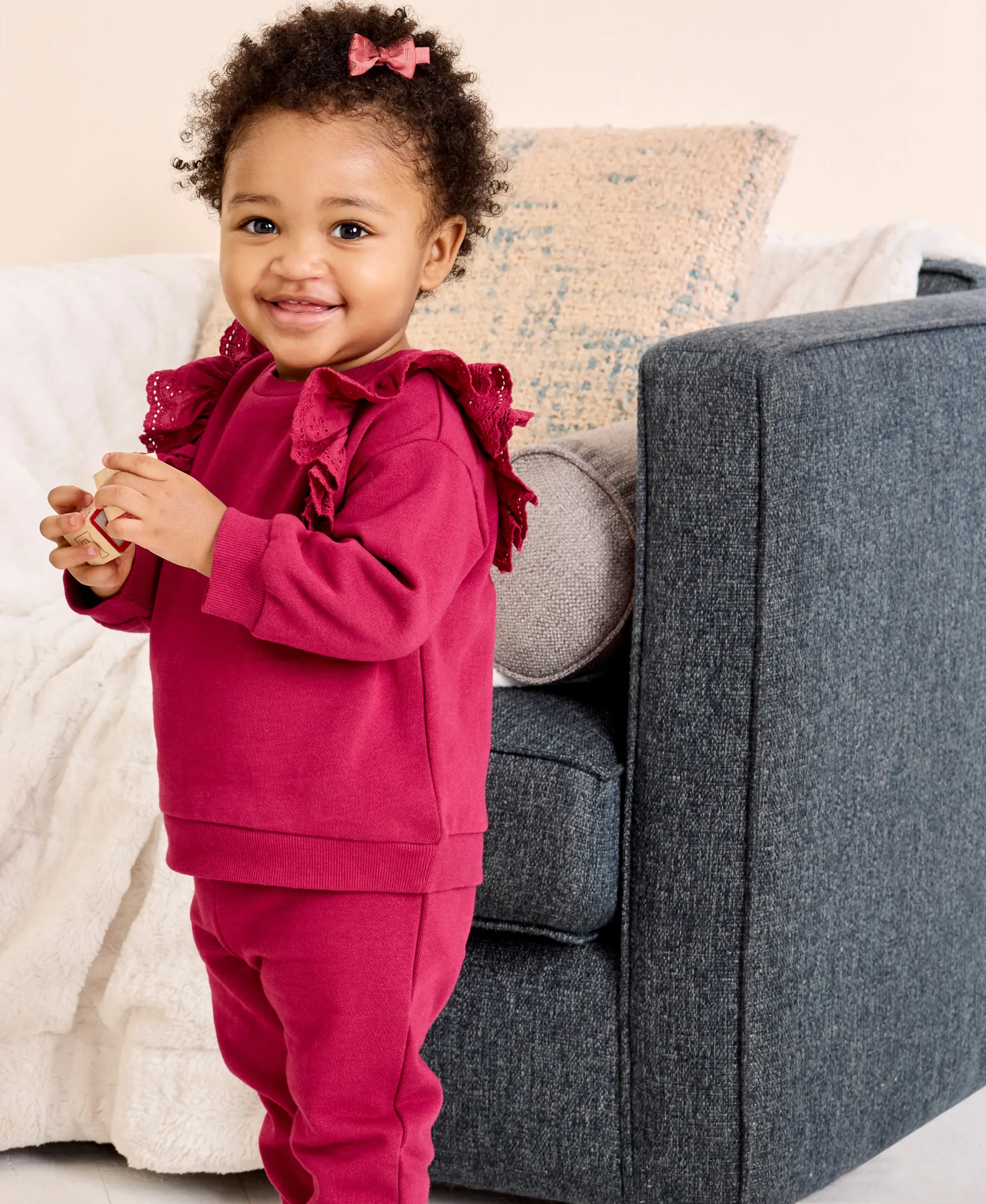 Burgundy Sweatshirt Set (12M-24M)