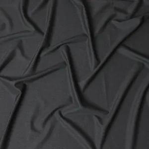 Charcoal Wool Suiting Fabric, Italian-Made Luxury, 150cm Width - 3.5 Mtrs Piece-D17768