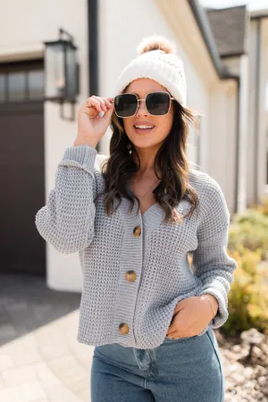 Chill Retreat Grey Waffle Cardigan SALE