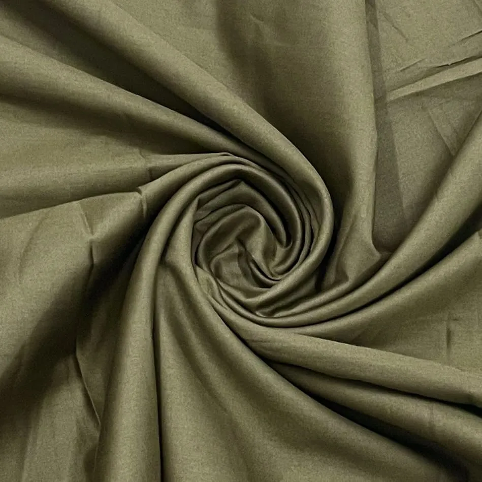 Classic Crocodile Green Solid Cotton Satin