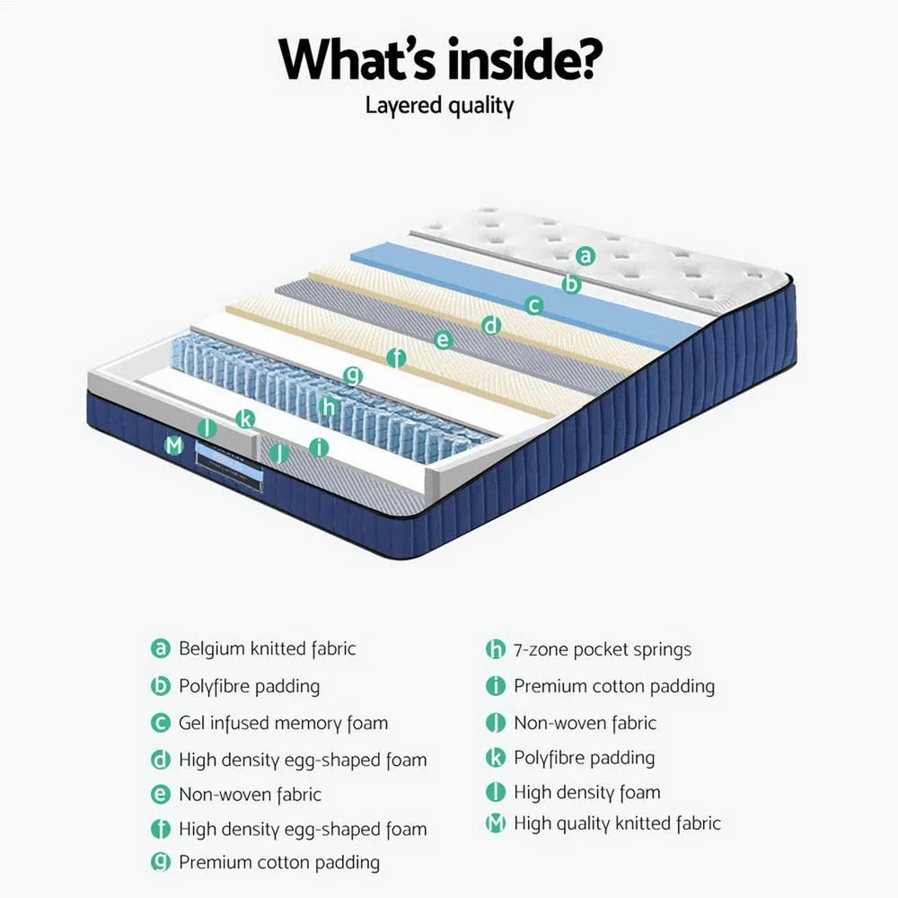 Cool Gel Memory Foam 7 Zone King Mattress, 34cm - Giselle Bedding