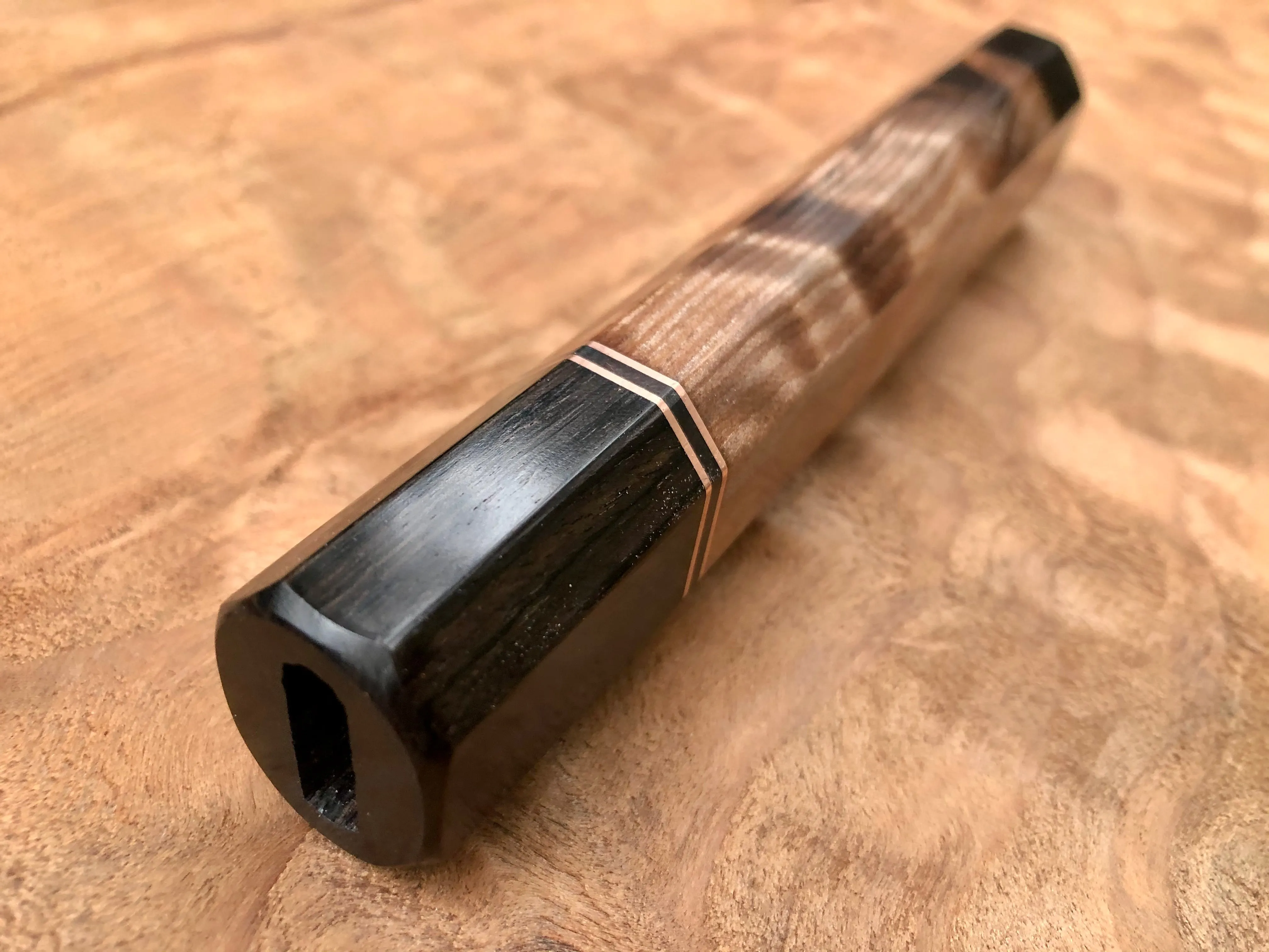 Custom Japanese Knife Handle - Curly Sequoia