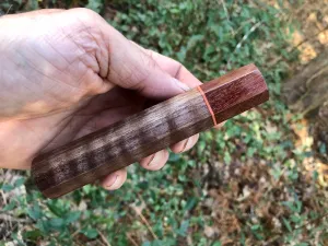 Custom Japanese Knife Handle - Curly walnut and Katalox