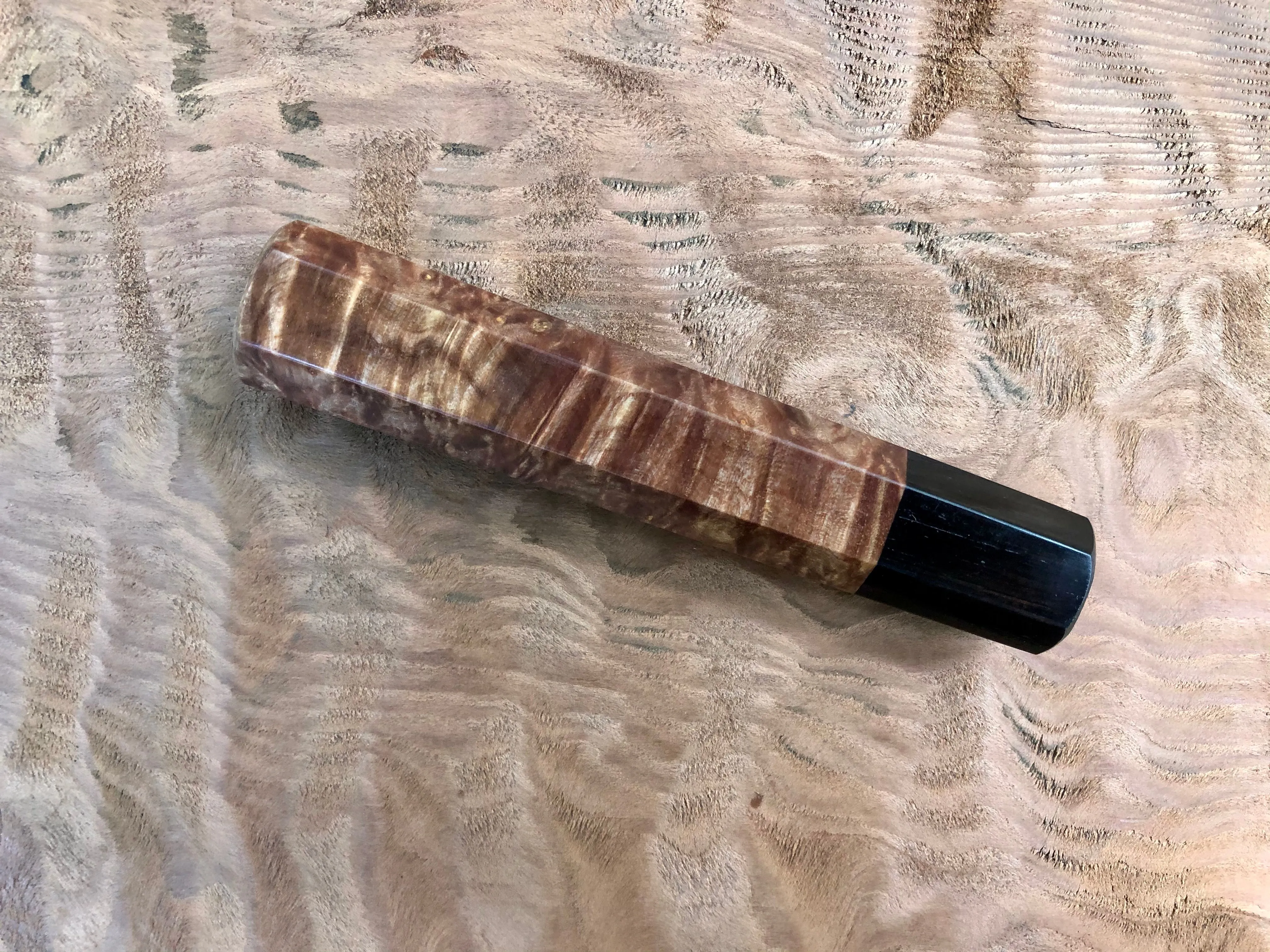 Custom Japanese Knife Handle - Maple Burl