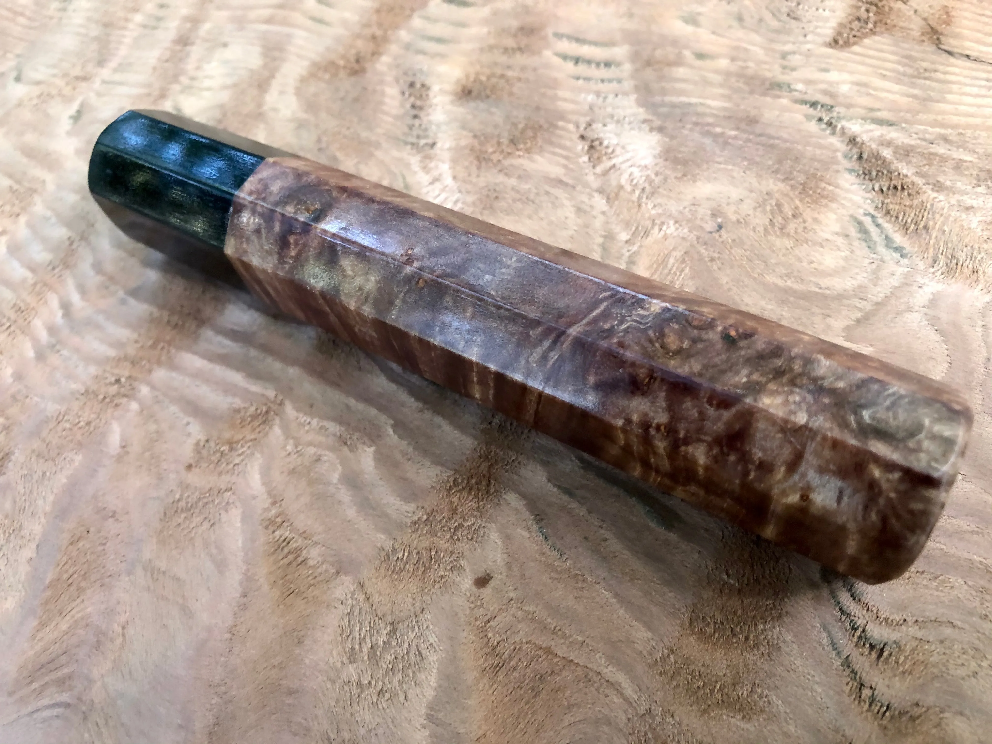 Custom Japanese Knife Handle - Maple Burl