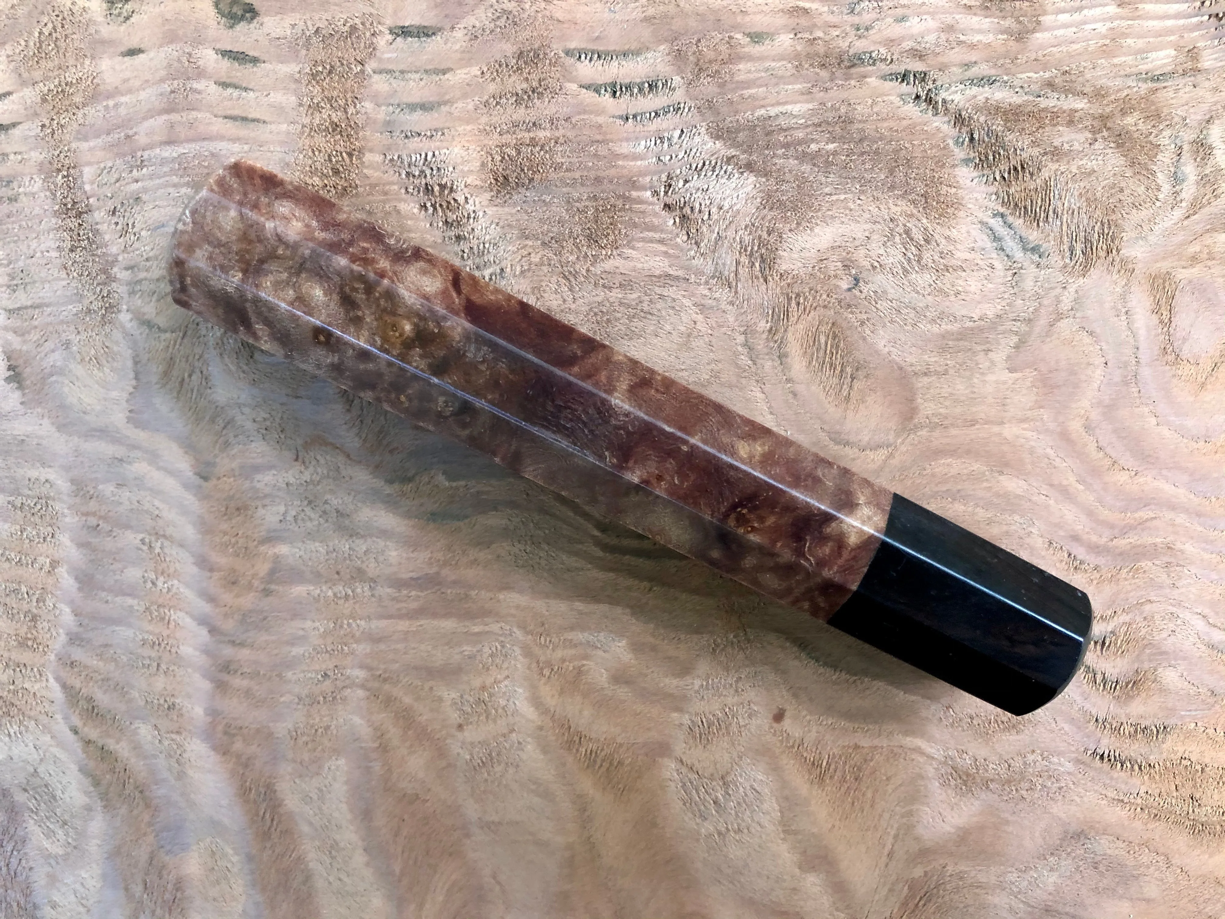 Custom Japanese Knife Handle - Maple Burl