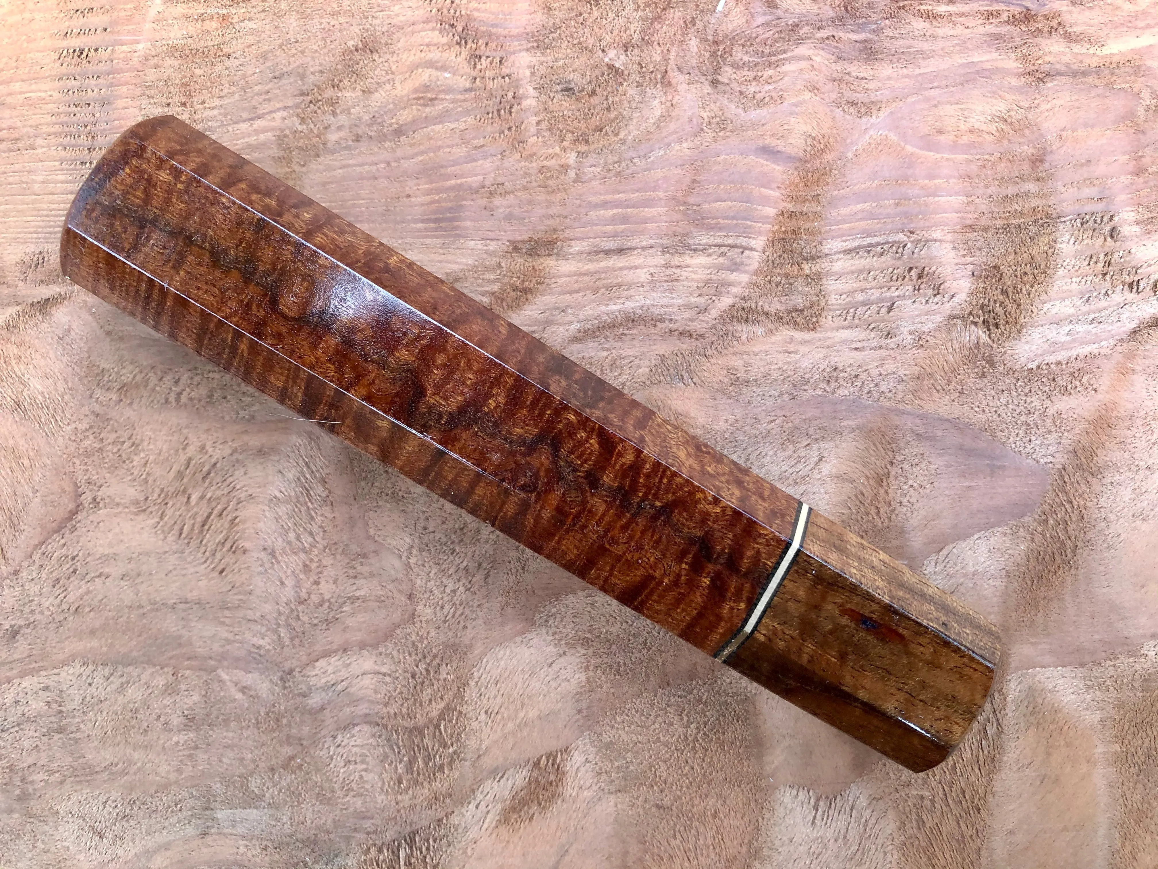 Custom Japanese Knife Handle - Ringed Gidgee and Tasmanian Blackwood