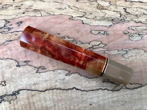 Custom Japanese Knife Handle (Wa Handle) - Flame Box Elder