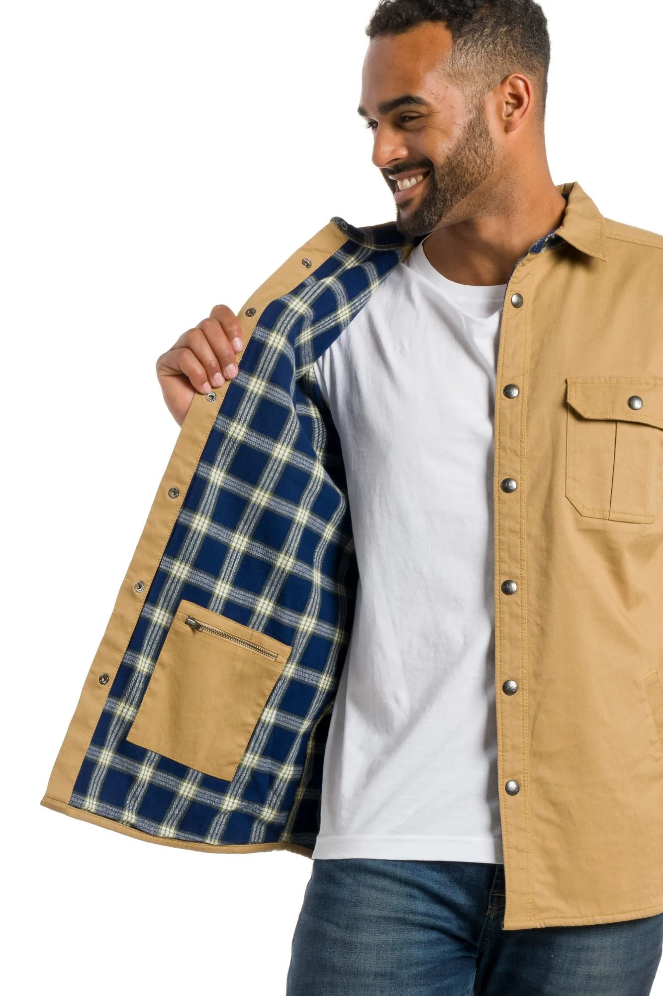 Denmark | Men's Heavy Cotton Shirt Jacket With Snaps