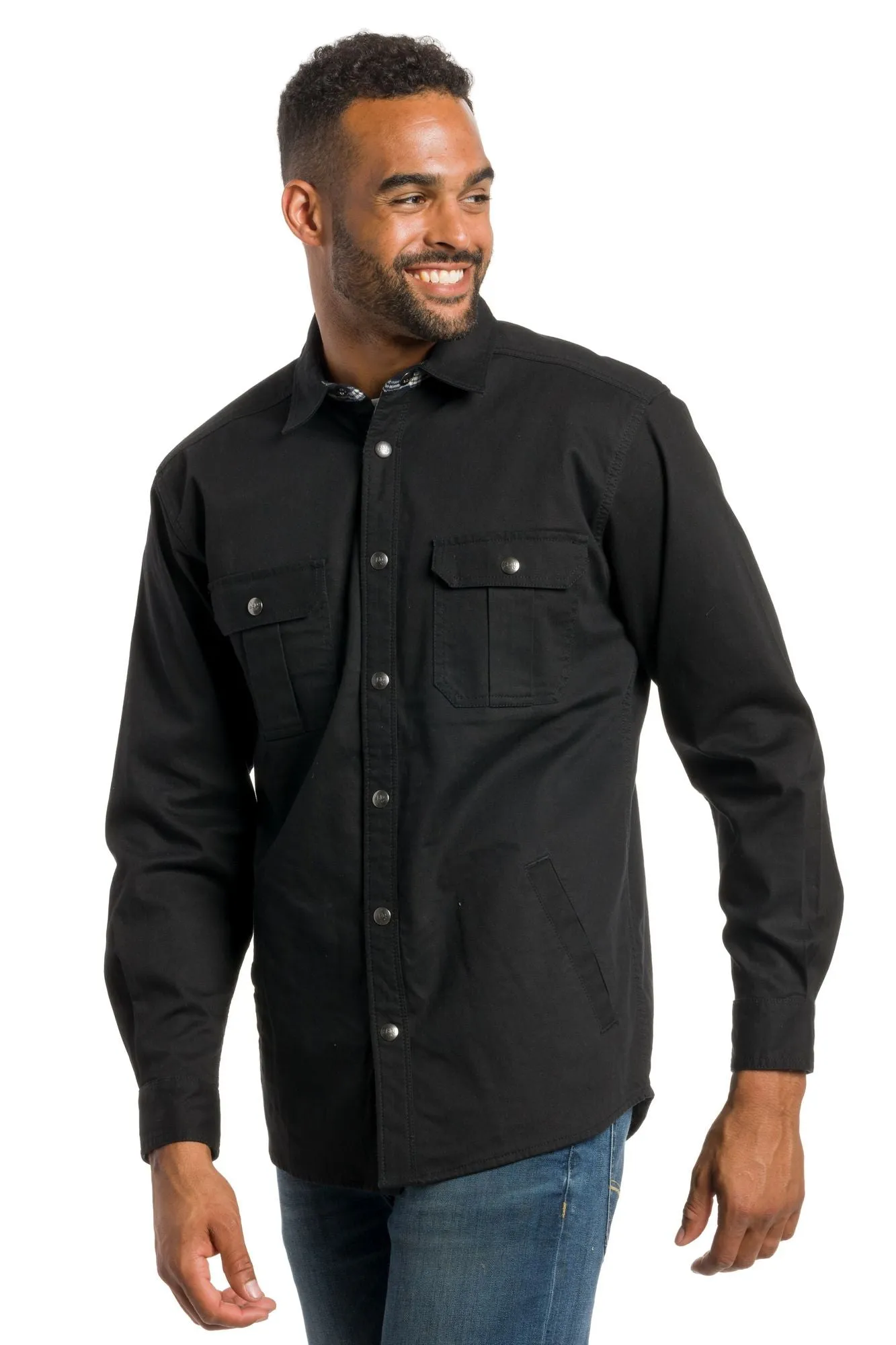 Denmark | Men's Heavy Cotton Shirt Jacket With Snaps