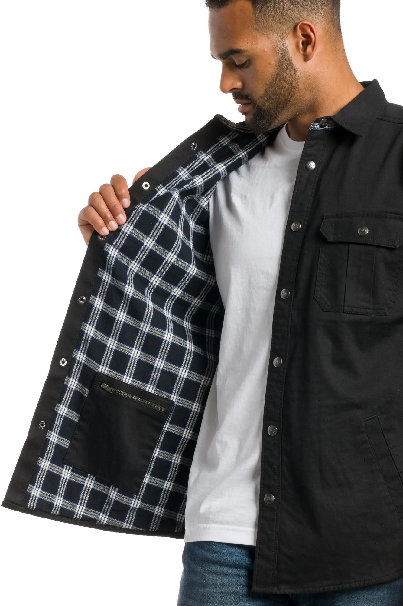 Denmark | Men's Heavy Cotton Shirt Jacket With Snaps