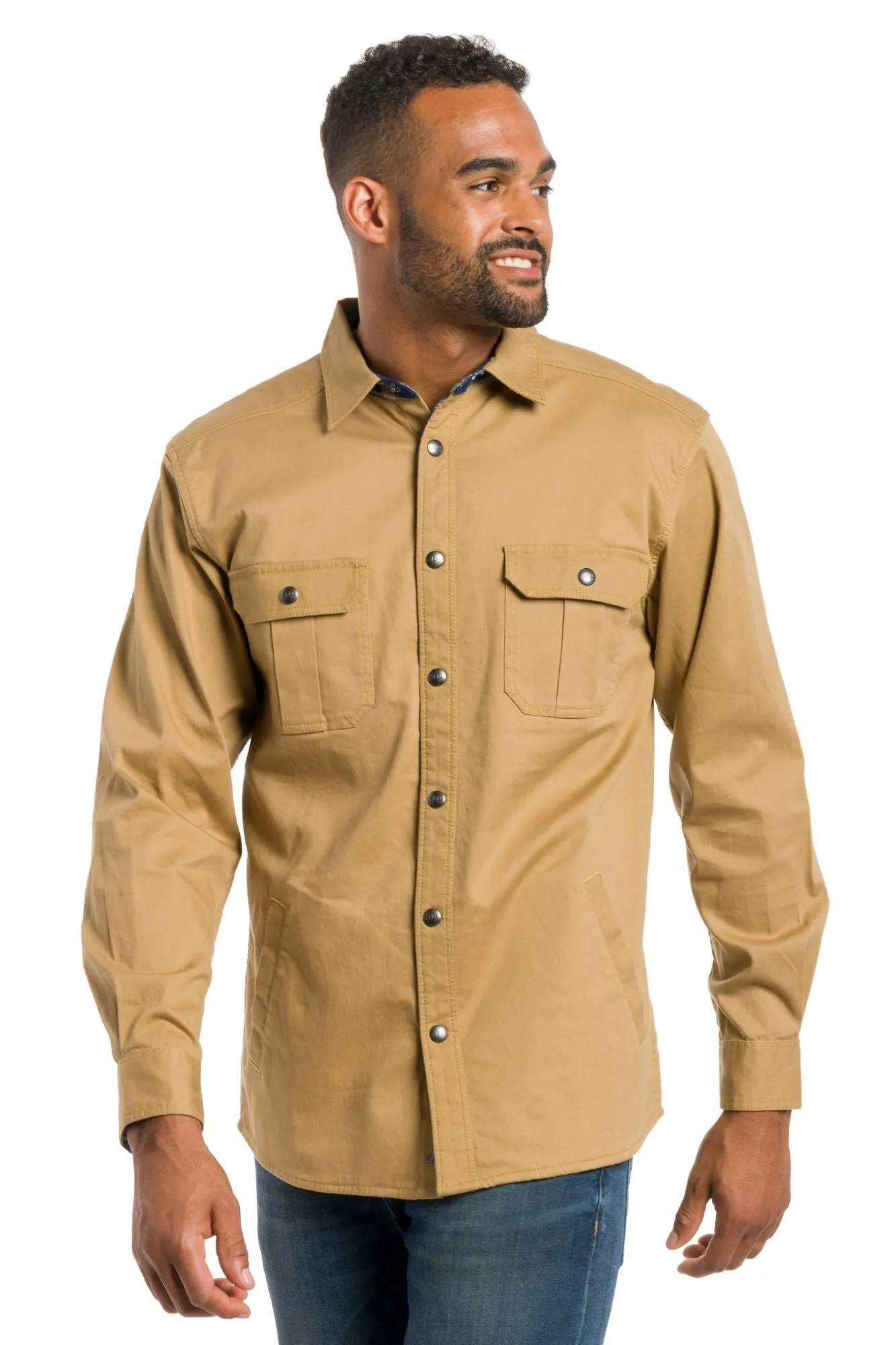 Denmark | Men's Heavy Cotton Shirt Jacket With Snaps