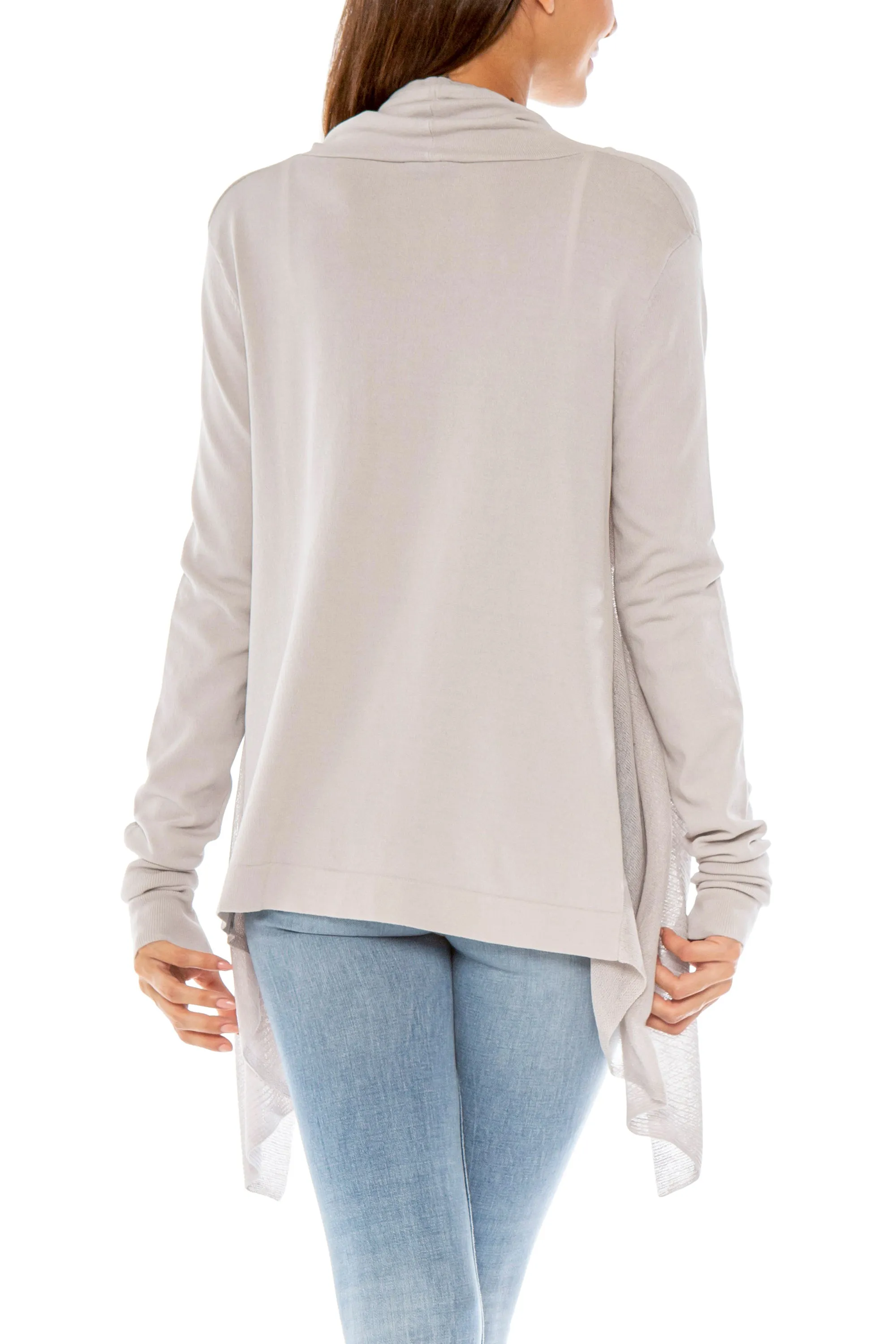 Eli Side Sheer Open Knit Cardigan