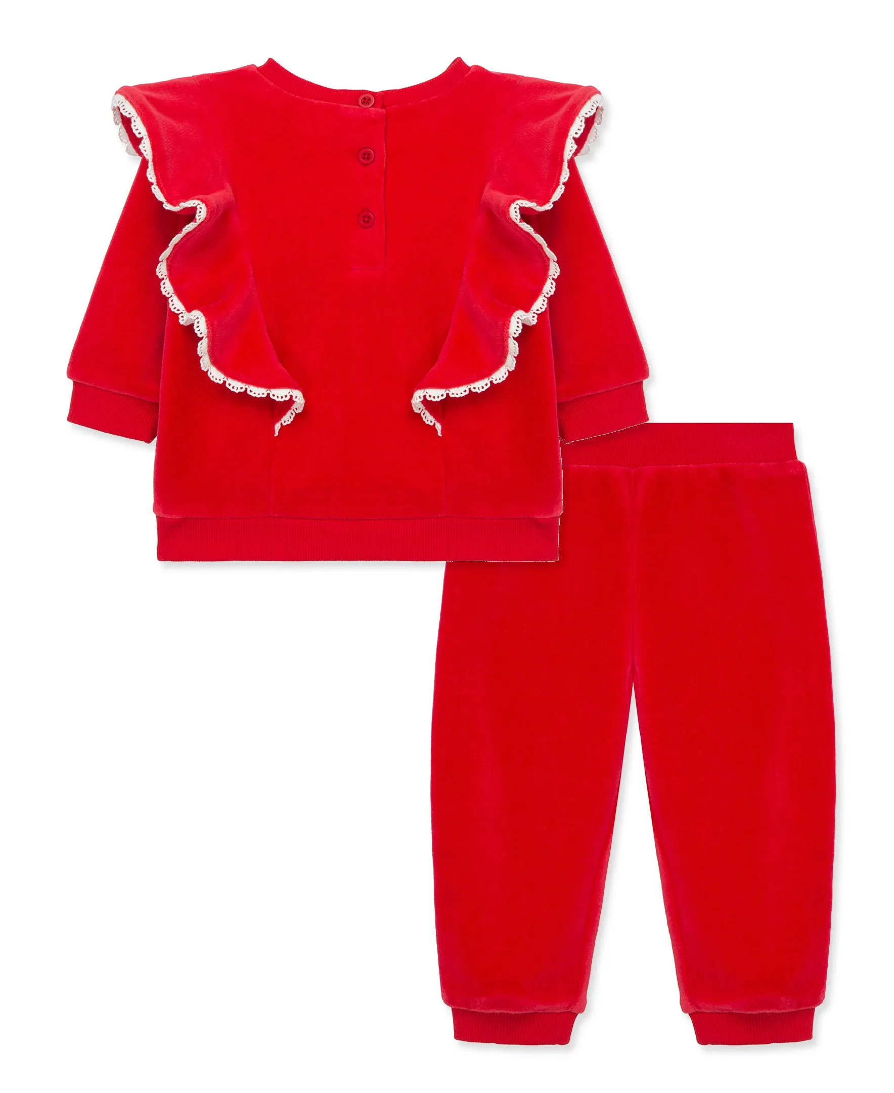 Embroidered Velour Pant Set (12M-24M)