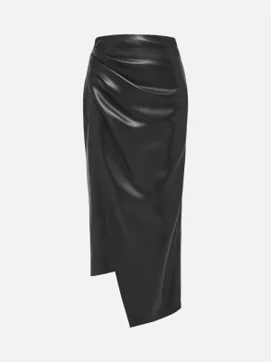 EP YAYING Split Bodycon Leather Skirt