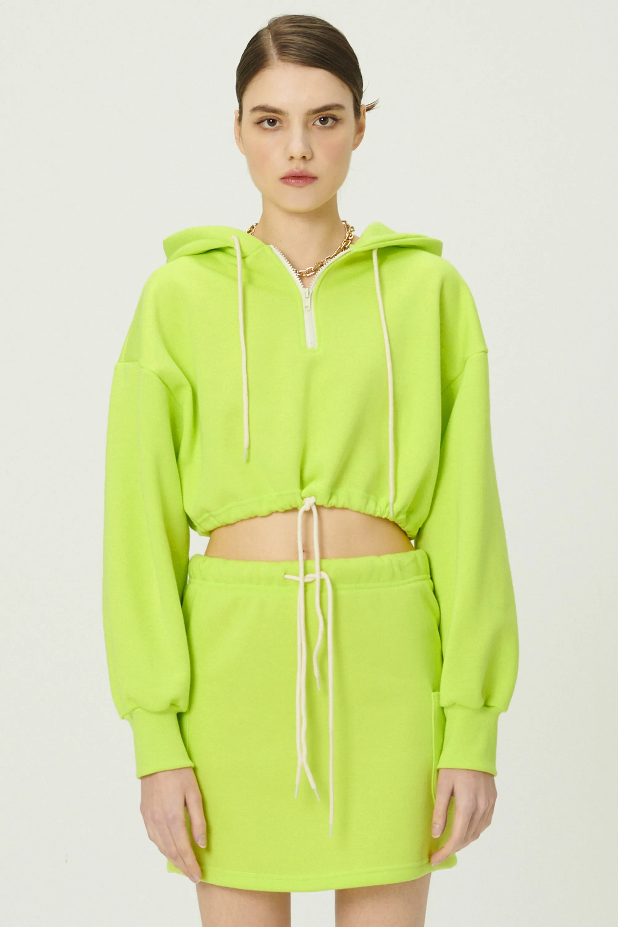 Erica Half Zip Crop Hoodie