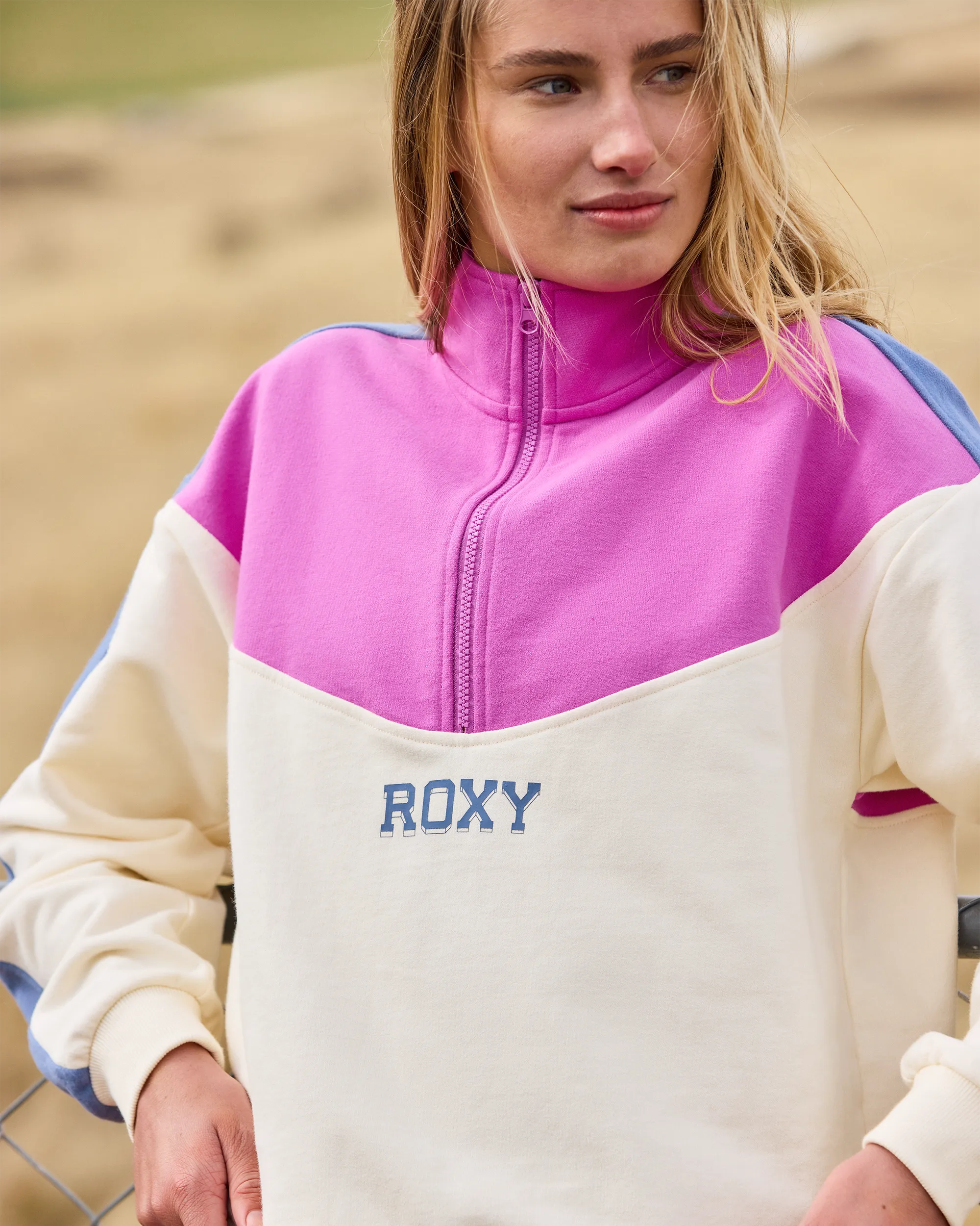 Essential Energy Half-Zip Sweatshirt - Rosebud