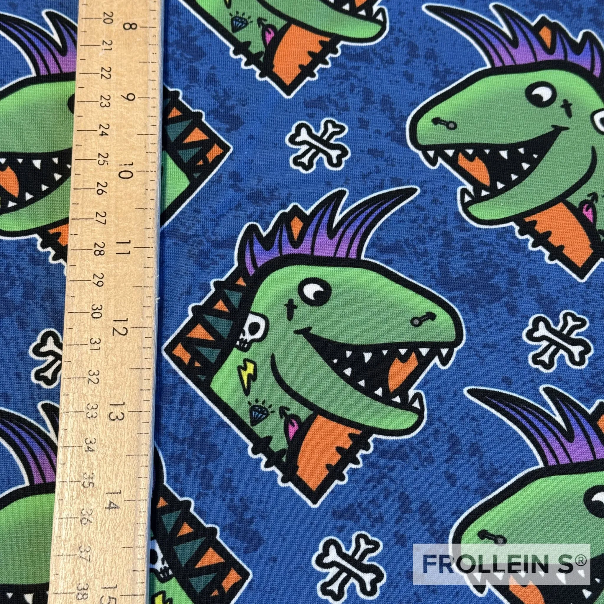 French Terry Knit Fabric - Punkasaurus