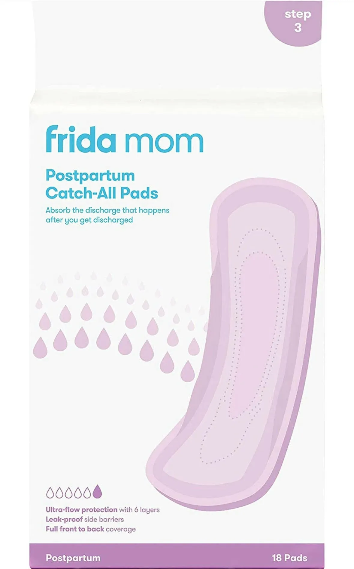 Frida Mom Pads Postpartum Maternity Catch-All Pads for Maximum Absorbancy - 18 ct