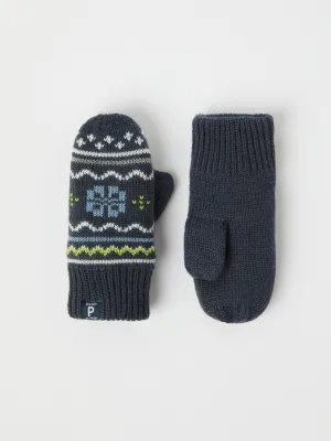 Jacquard Knitted Kids Mittens