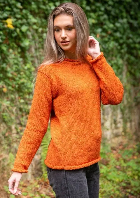 Ladies Roll Neck Sweater | Orange