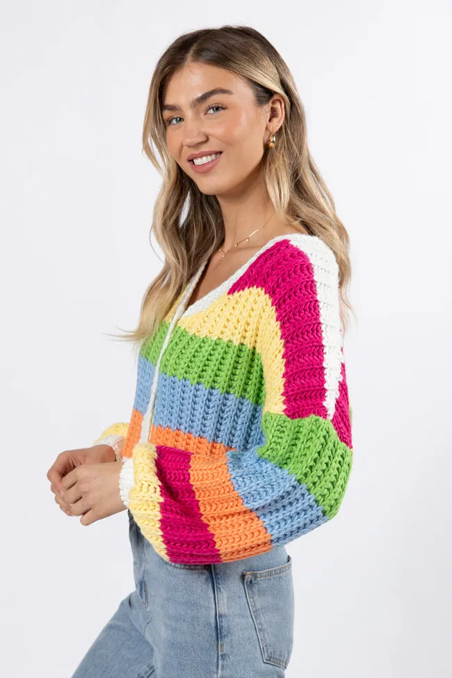 Little Bit More Multi Stripe Cardigan SALE