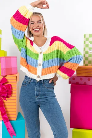 Little Bit More Multi Stripe Cardigan SALE