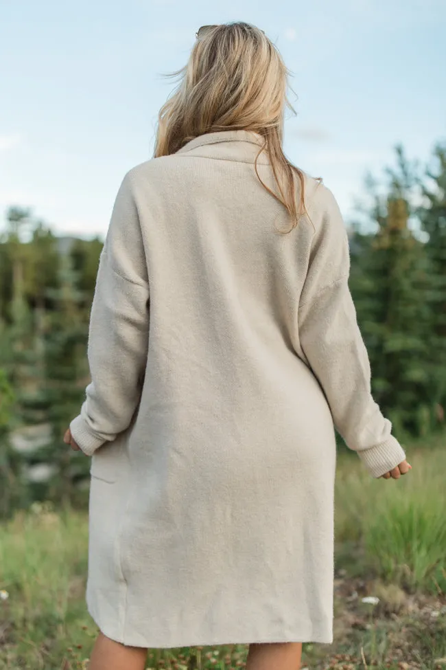 Love Guides Me Beige Long Coat Cardigan SALE