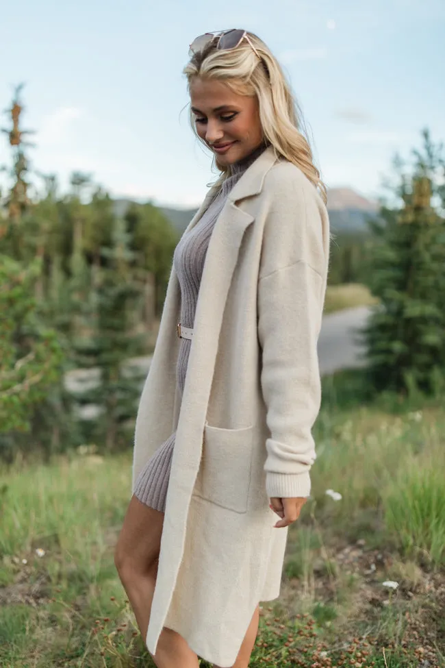 Love Guides Me Beige Long Coat Cardigan SALE