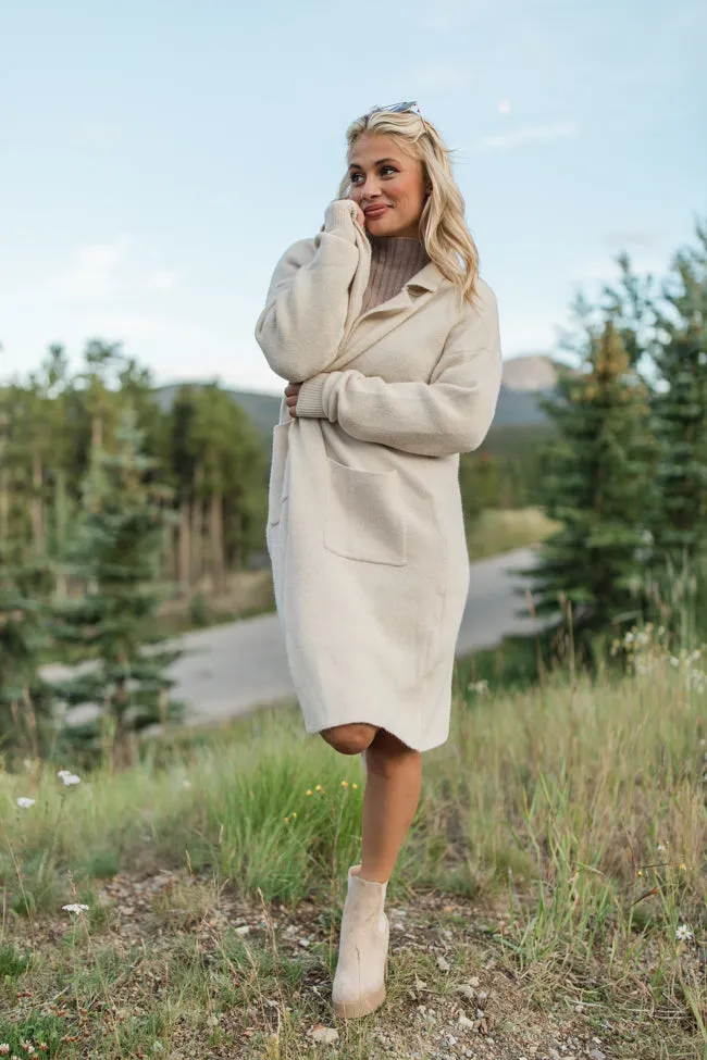 Love Guides Me Beige Long Coat Cardigan SALE