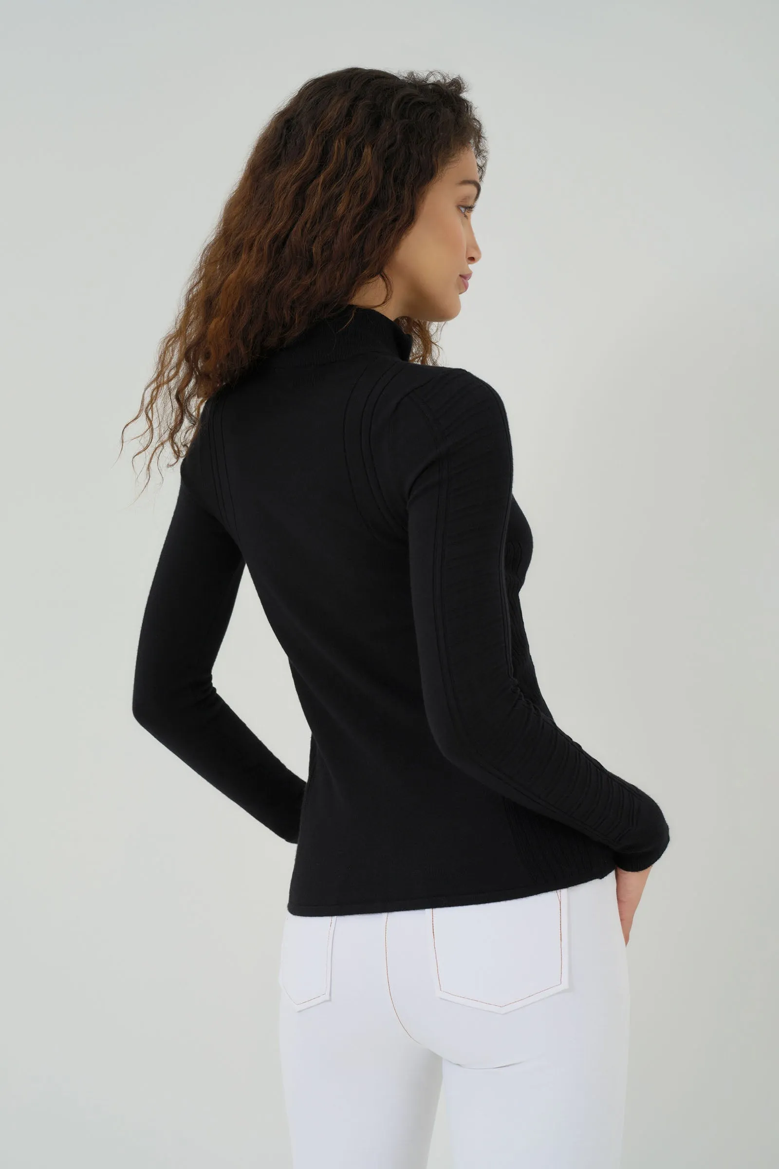 Noelle Sweater Zip Up Top