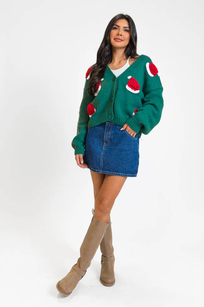 Ole Saint Nick Green Santa Hat Cardigan