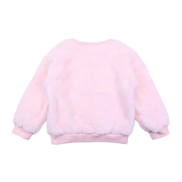 Pink Sequin Floral Sherpa Fleece Sweatshirt