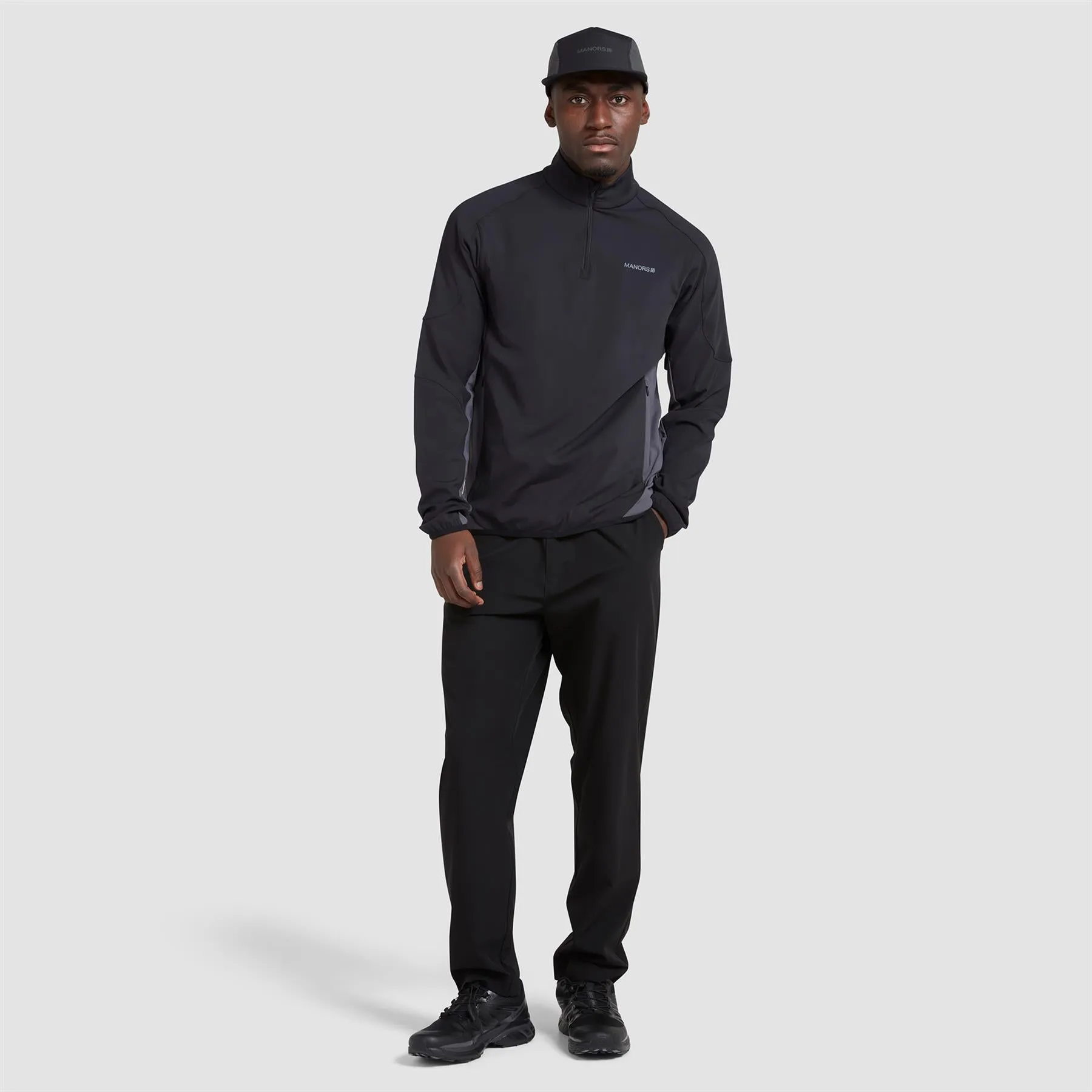 Quarter Zip Tech Mid Layer Black - AW24