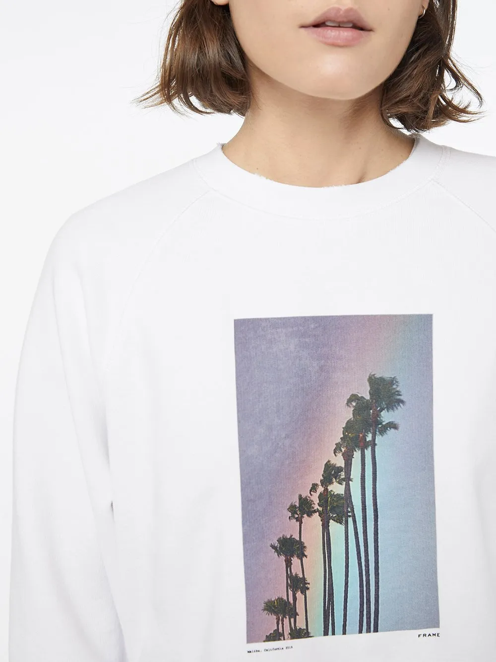 Rainbow Palm Sweatshirt -- Blanc