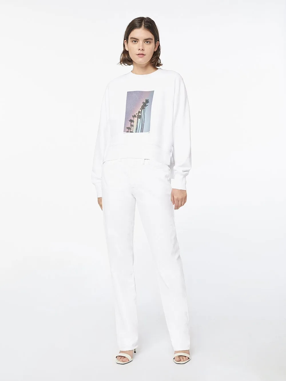 Rainbow Palm Sweatshirt -- Blanc