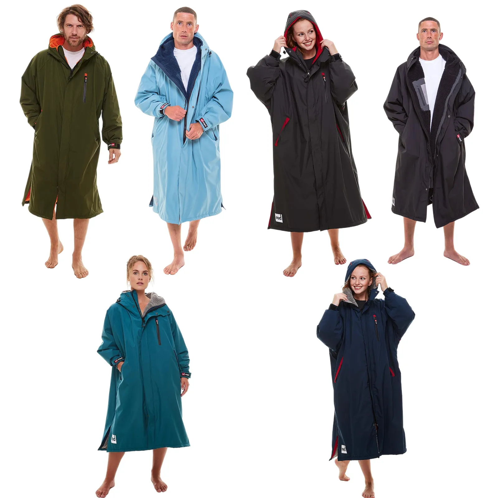 Red Adults Pro Long Sleeve Waterproof Dry Changing Robe EVO