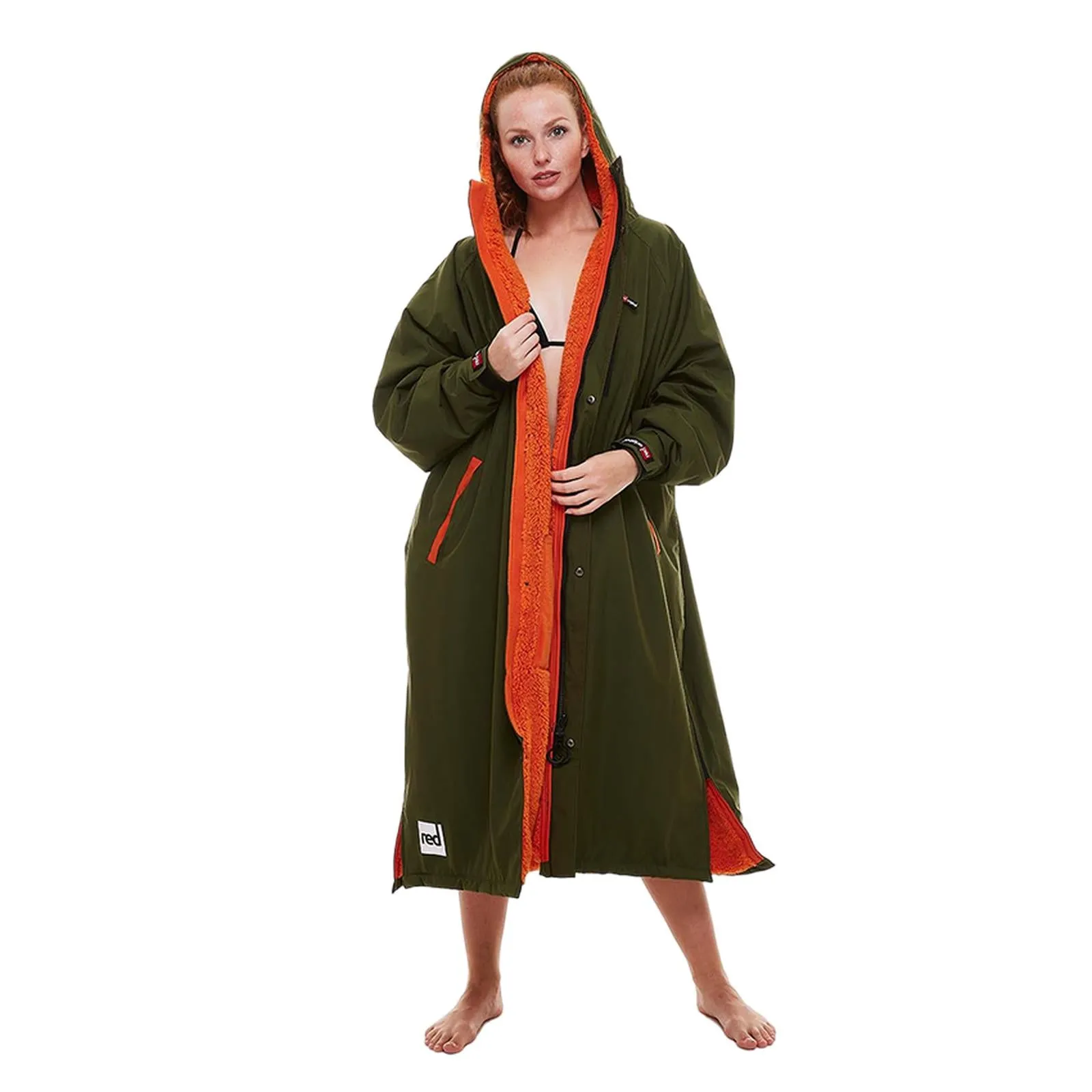 Red Adults Pro Long Sleeve Waterproof Dry Changing Robe EVO