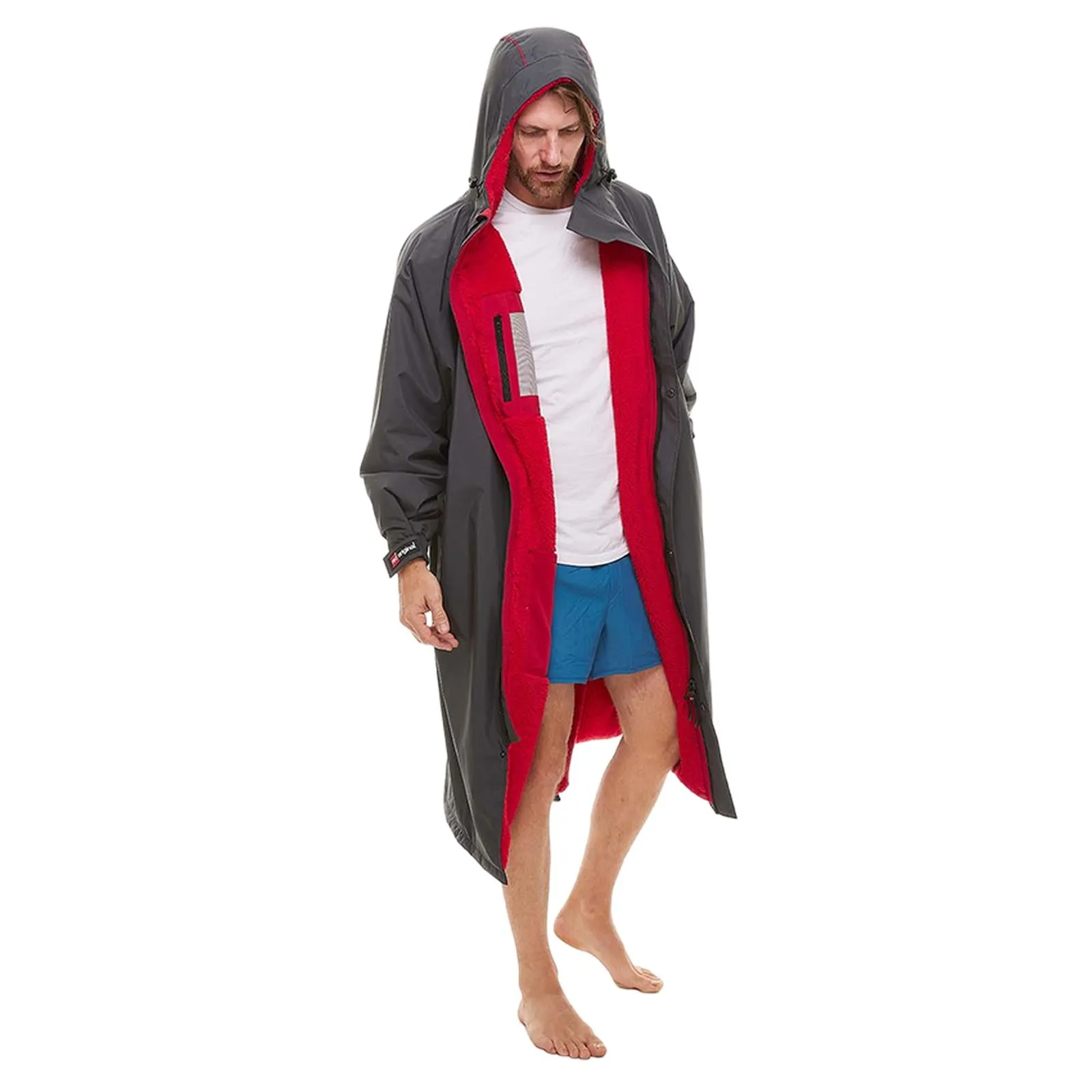 Red Adults Pro Long Sleeve Waterproof Dry Changing Robe EVO