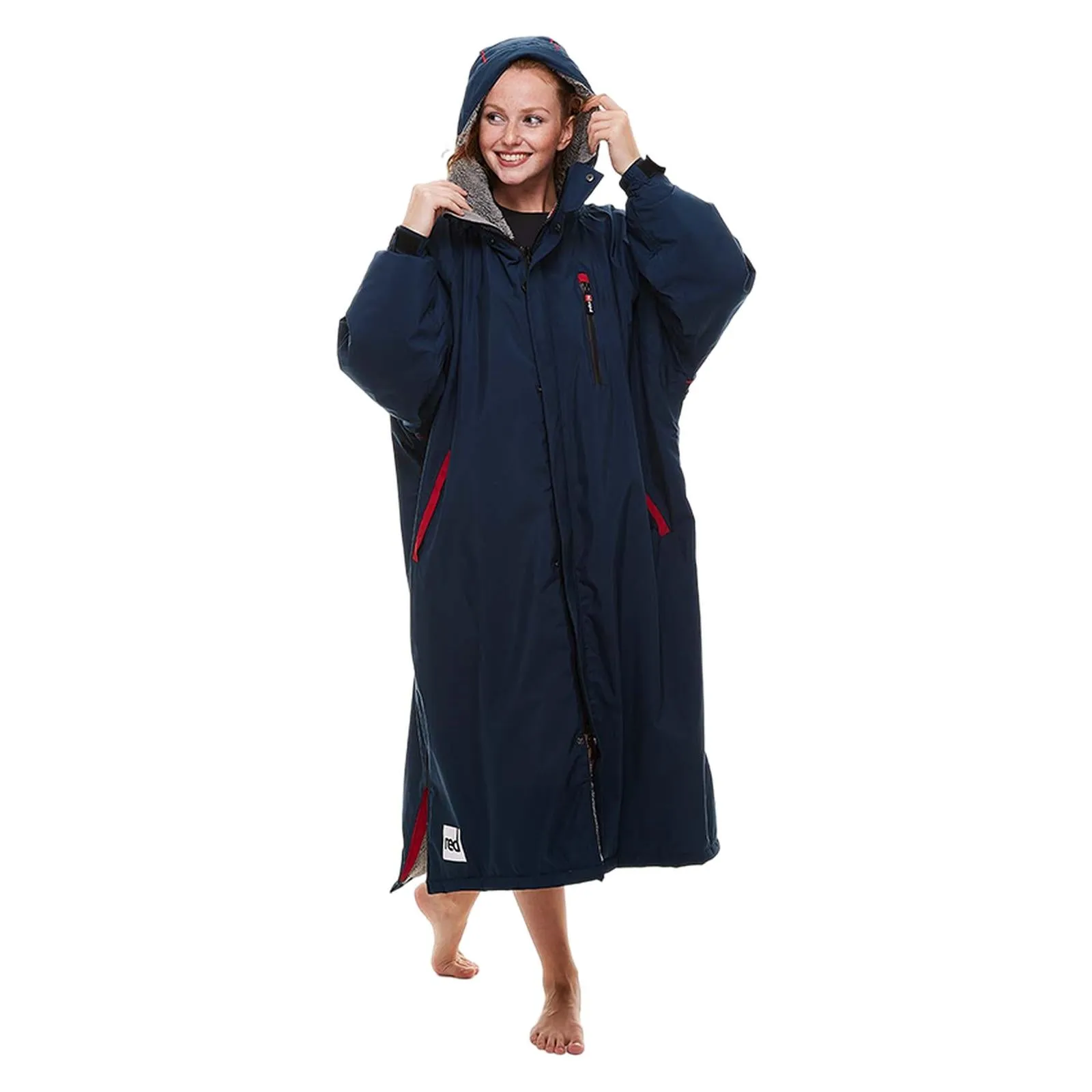 Red Adults Pro Long Sleeve Waterproof Dry Changing Robe EVO