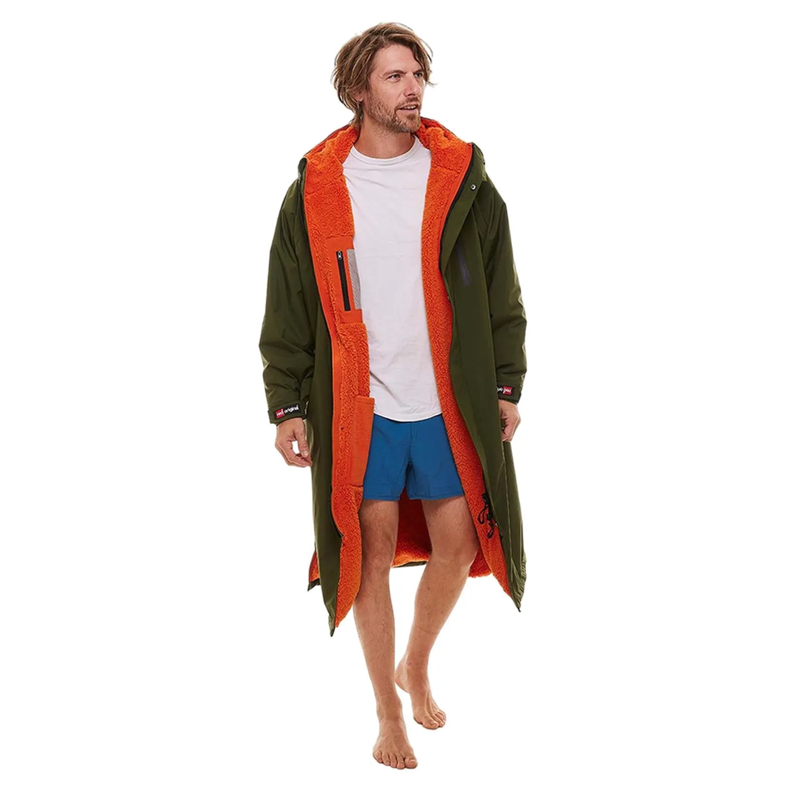 Red Adults Pro Long Sleeve Waterproof Dry Changing Robe EVO