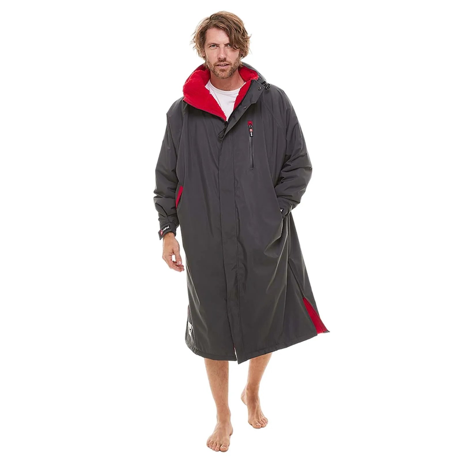 Red Adults Pro Long Sleeve Waterproof Dry Changing Robe EVO