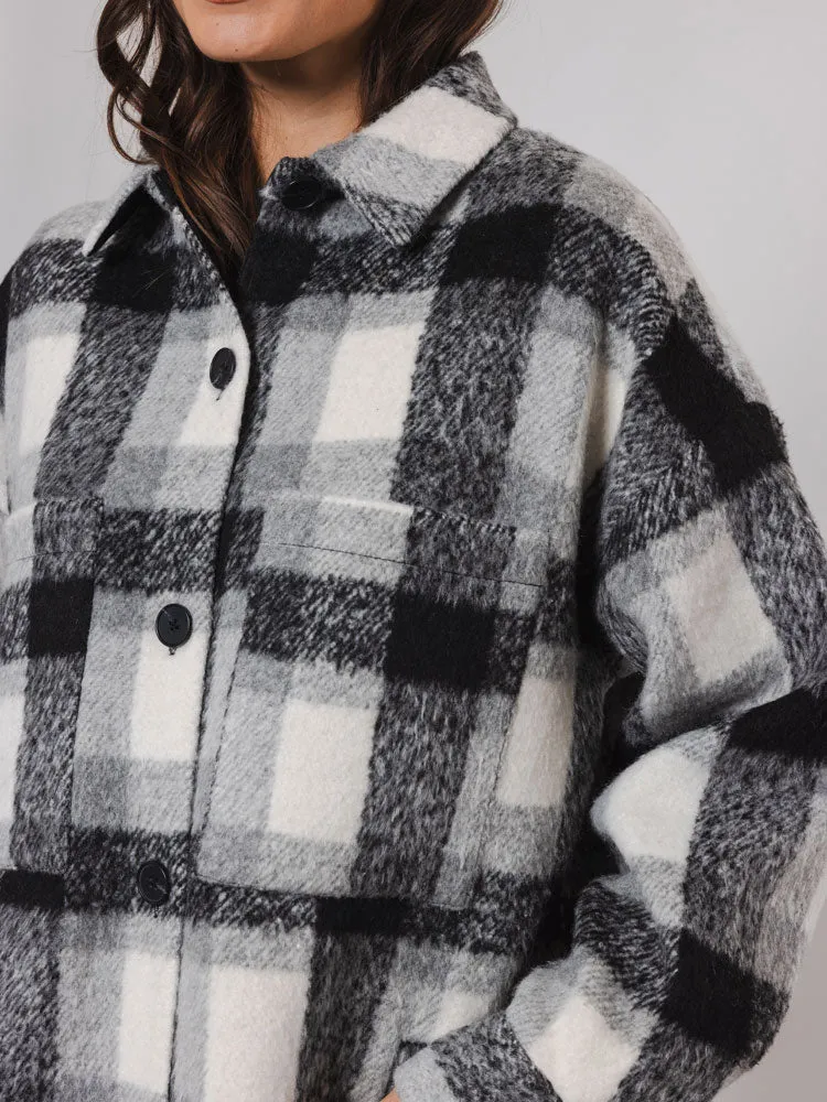 Rino & Pelle Trina Long Overshirt Snow White Check