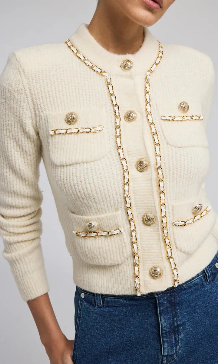 Selma Chain Cardigan - Ivory