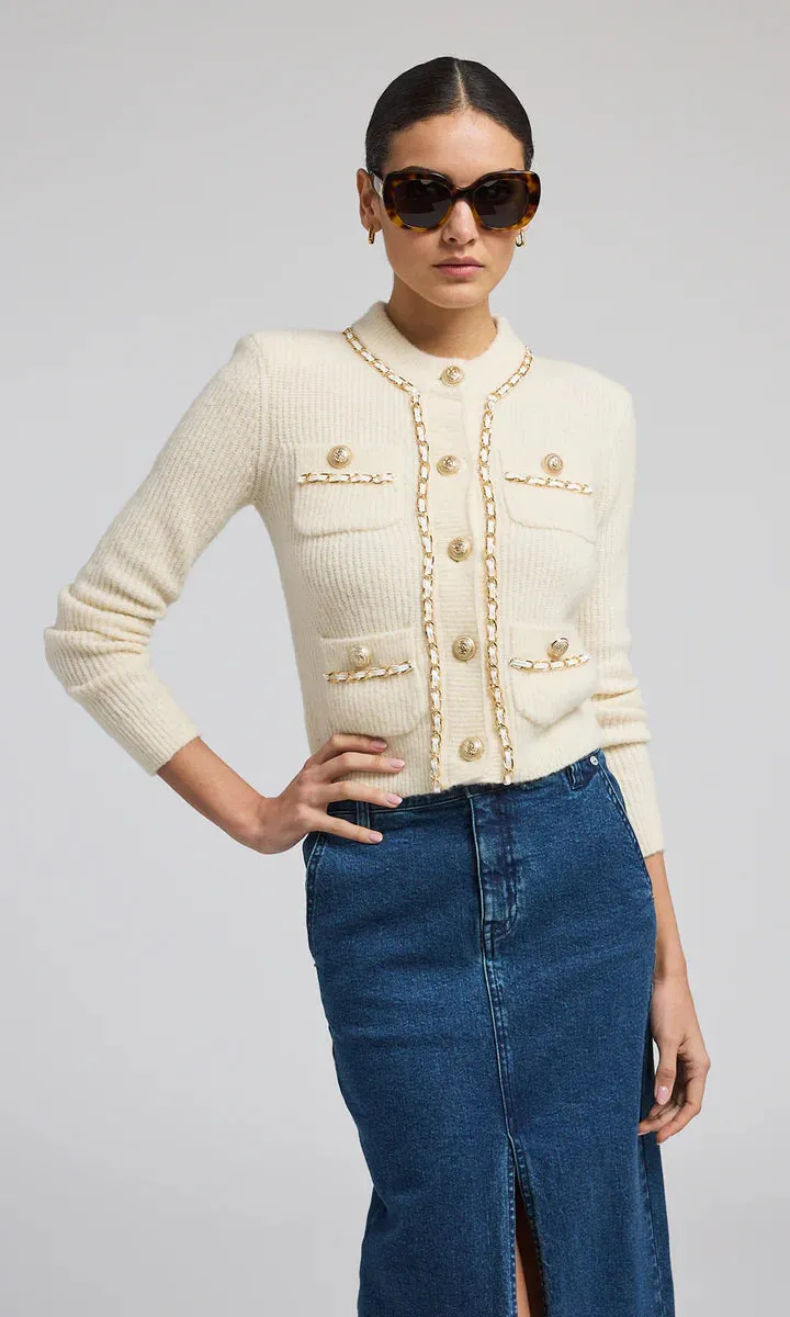 Selma Chain Cardigan - Ivory